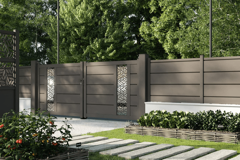 Modern laser cut designer driveway gates