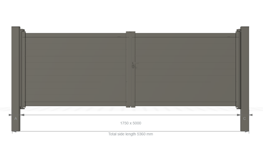 Aluminium Gate | Slab Annie Fully Closed Driveway Gate | Modern specification