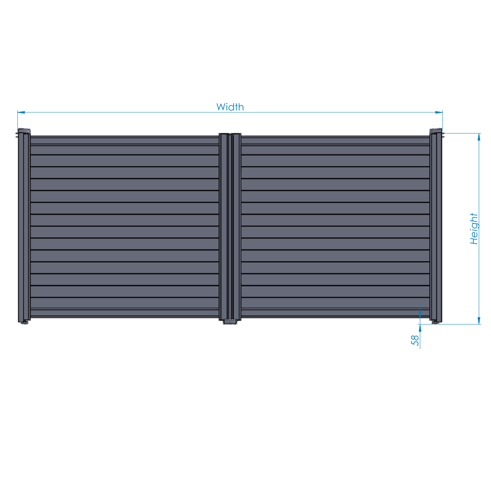 Slab Amy Hinged Driveway Gates | Aluminium Solid Double Leaf Electric Gates specification