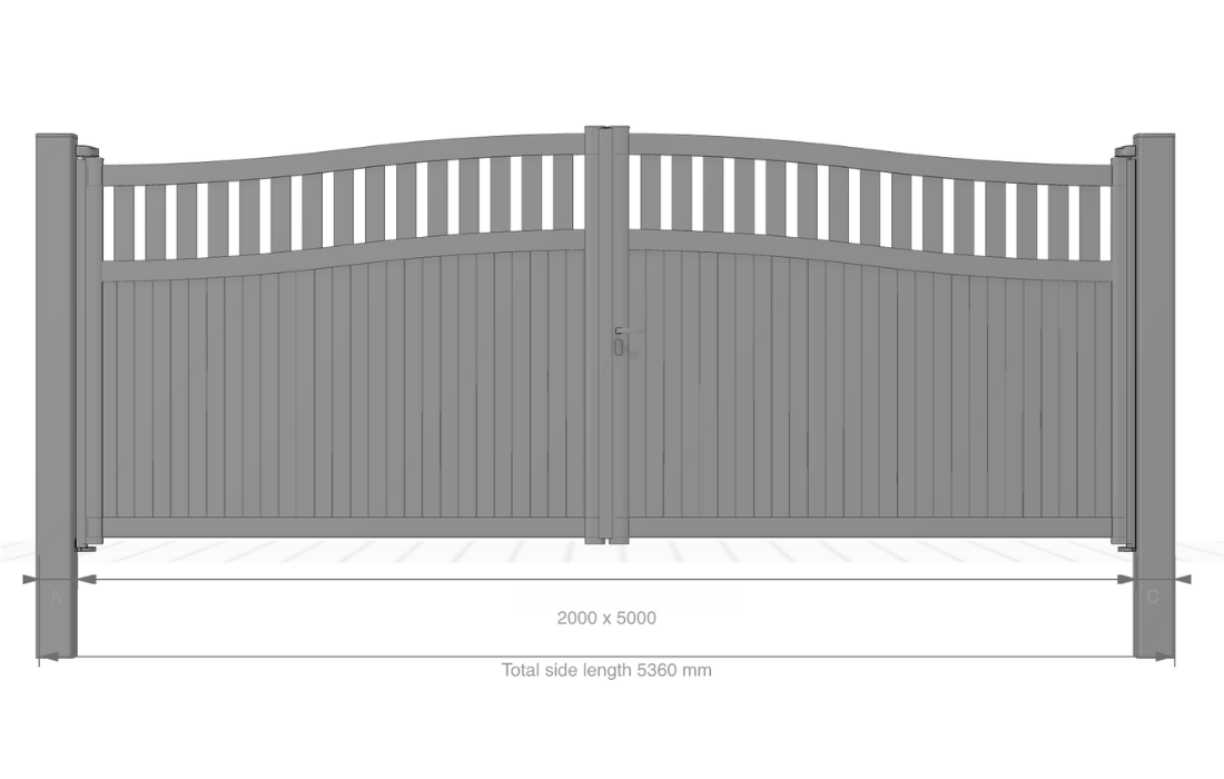 Swan Neck Hinged Gate | Luxury Aluminium Driveway Gate | Electric & Manual specification