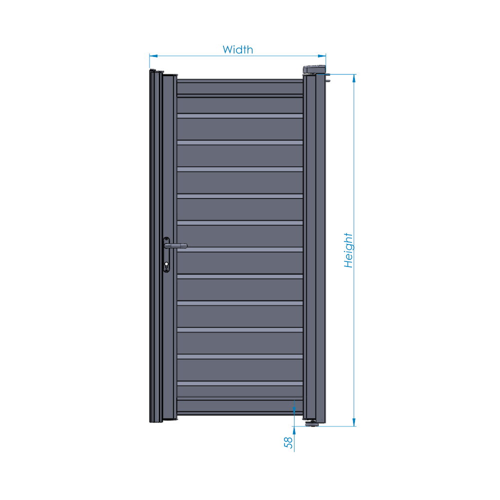 Slab Leon Louvred Aluminium Side Gate specification
