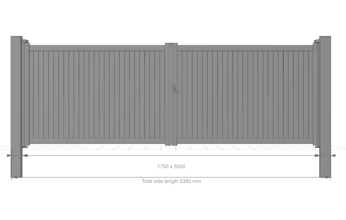 Luxury Driveway Gates | Slab Maicy Flat Top Fully Closed Double Swing specification