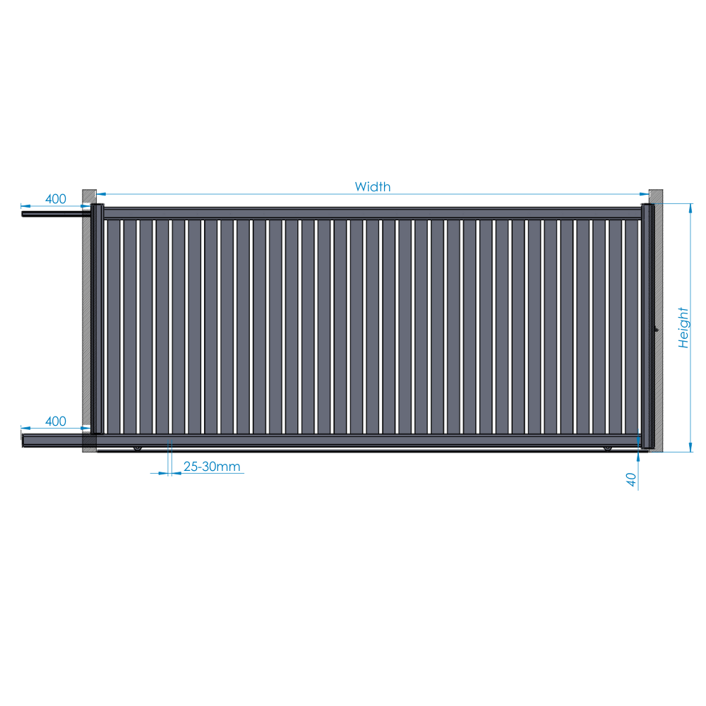 Slab Becky Modern See Through Sliding Metal Gate | Aluminium Electric Gates specification