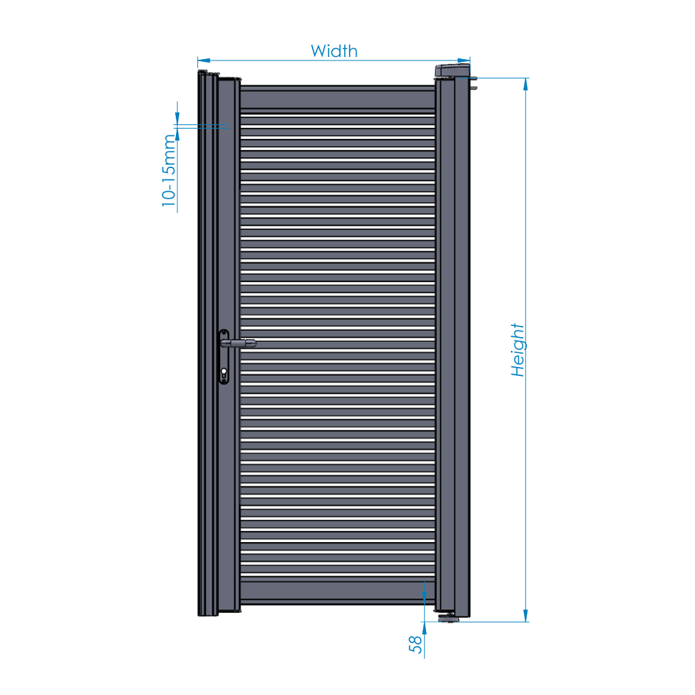Slab Brooks Sleek Aluminium Side Gate specification