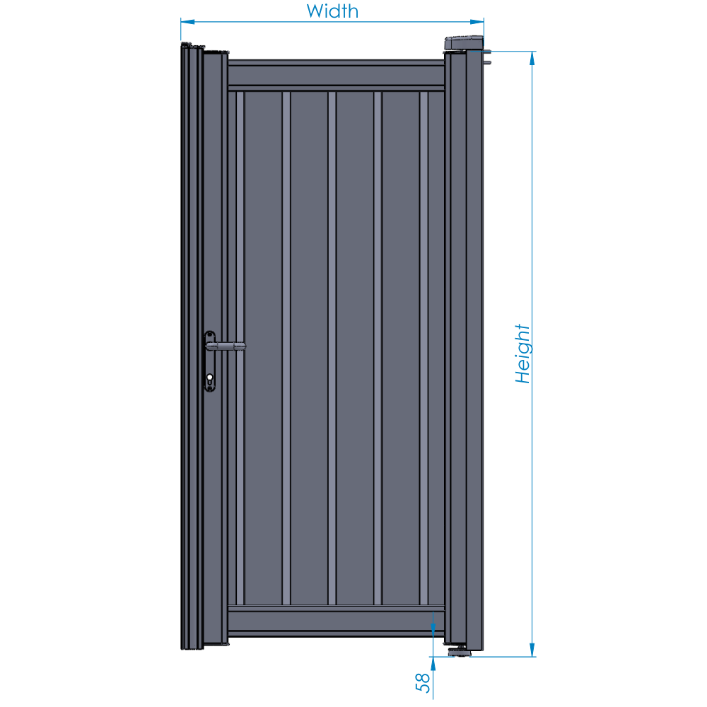 Slab Helen Louvred Aluminium Side Gate specification