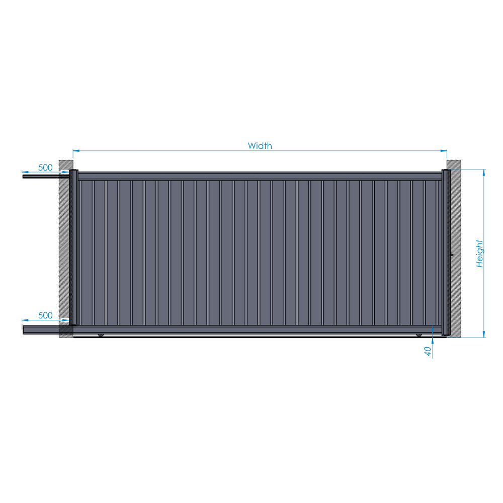 Slab Helen Louvred Sliding Driveway Gates | Aluminium  specification