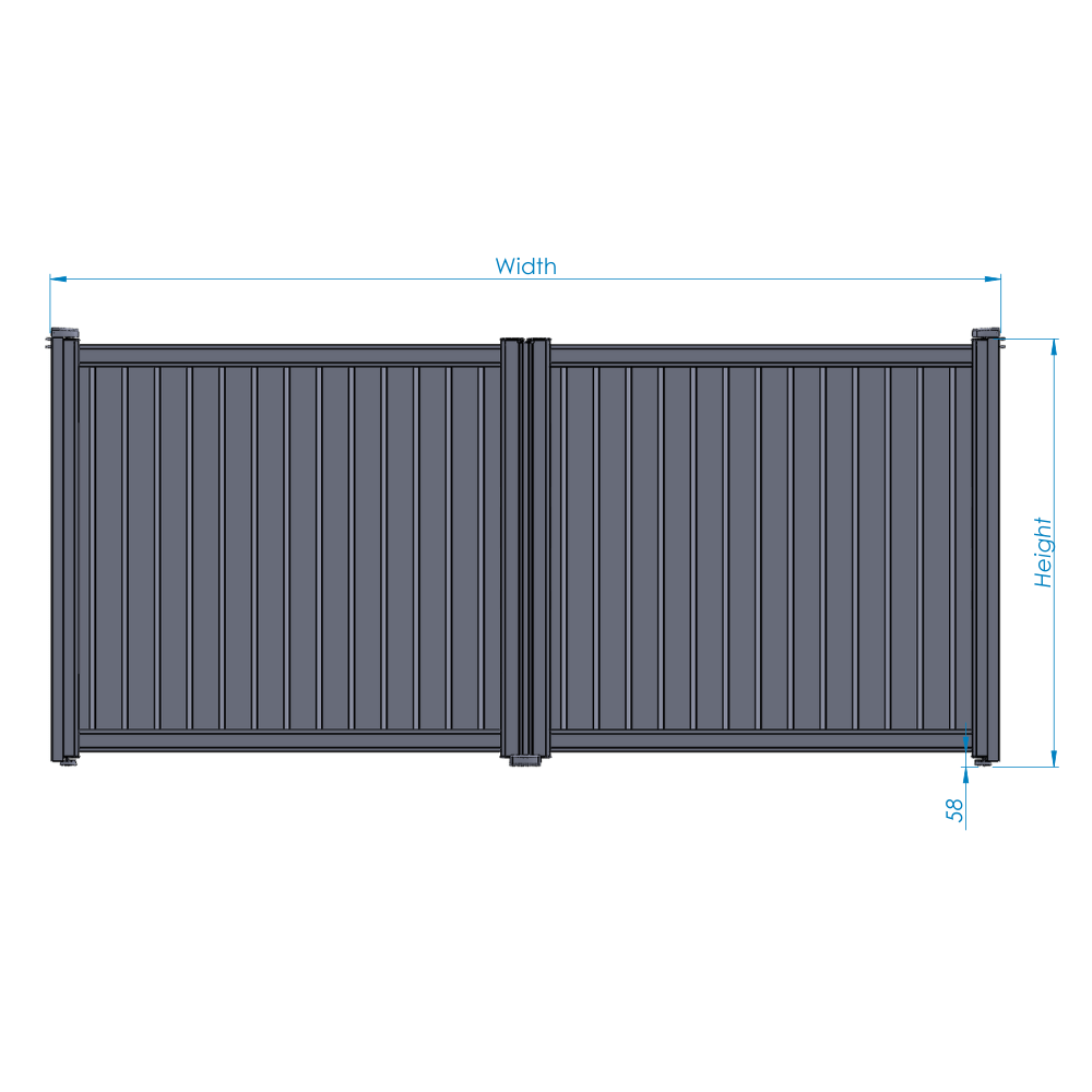 Slab Helen Louvred Slat Aluminium Swing Gates | Double Leaf specification