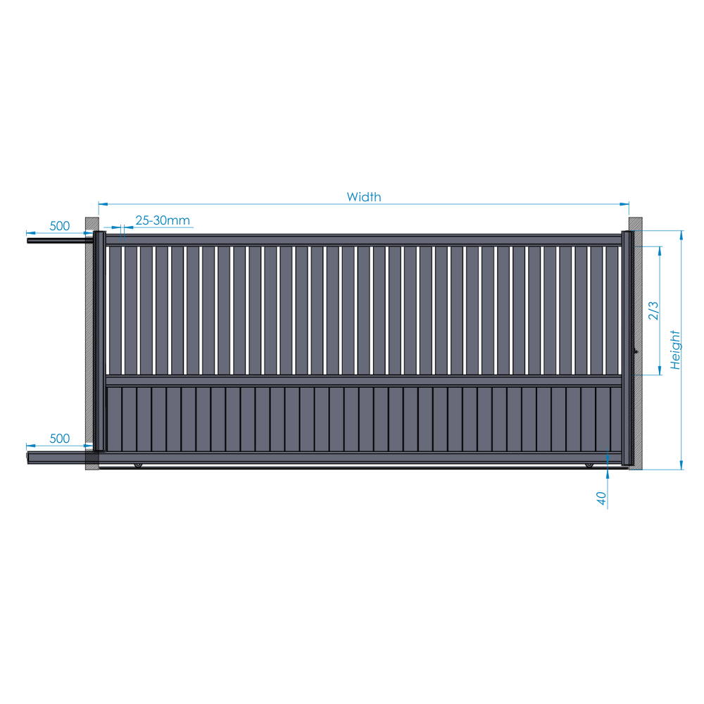 Slab Keith Sliding Driveway Gates | Aluminium Mixed Slat Electric Gates specification