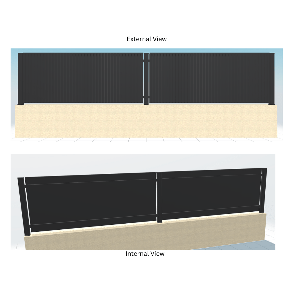 Slab Abel Contemporary Aluminium Fencing | Vertical tubes | Cut To Size specification