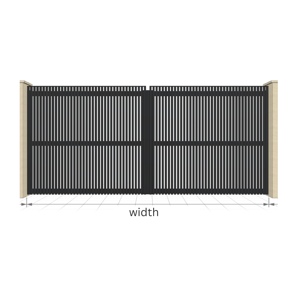 Kostum Ganit Wood Effect Aluminium Gate | Contemporary Double Gates specification