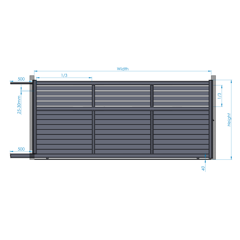 Slab Luker Sliding Driveway Gates | Aluminium Mixed Slat Electric Gates specification