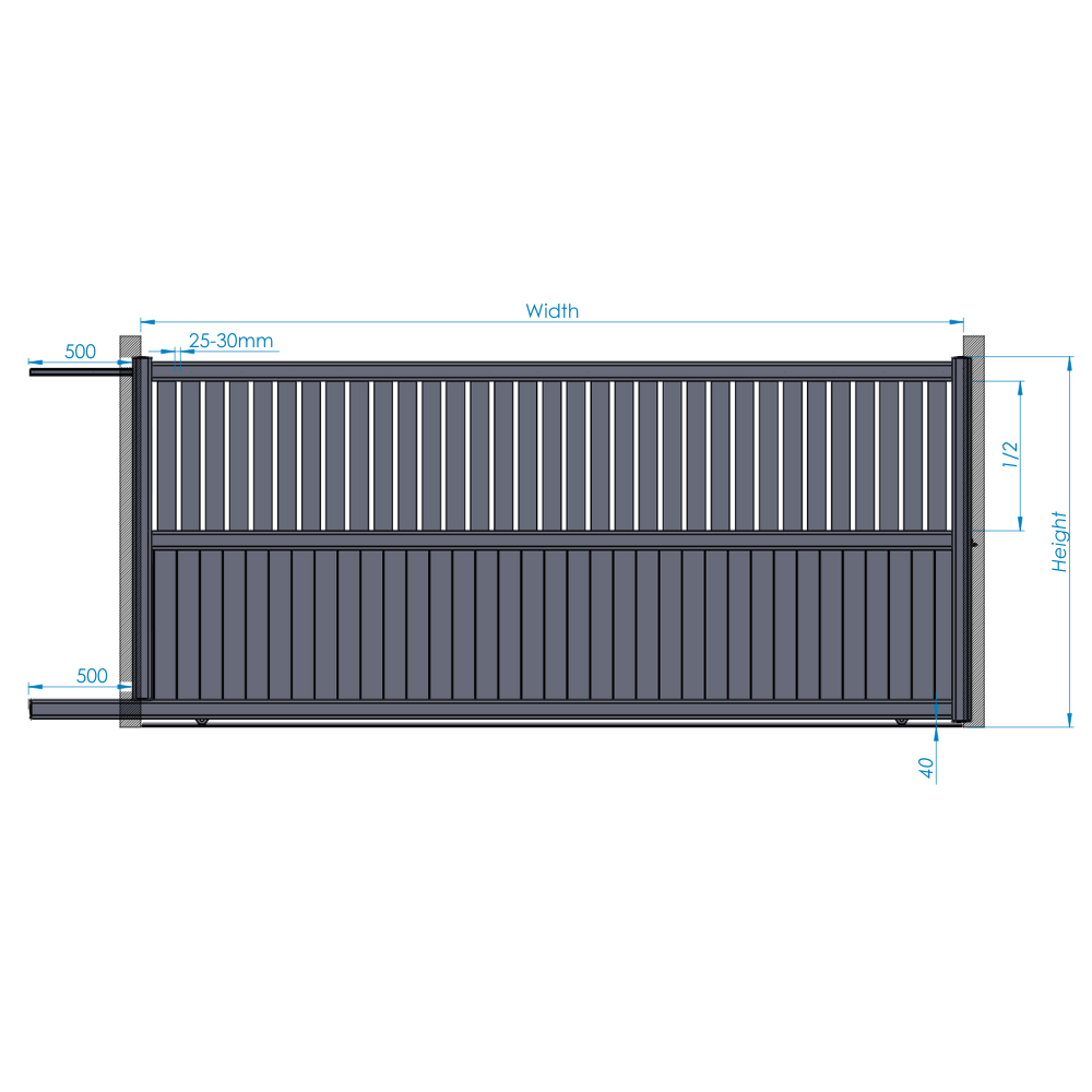 Slab Melany Sliding Driveway Gates | Aluminium Mixed Slat Electric Gates specification