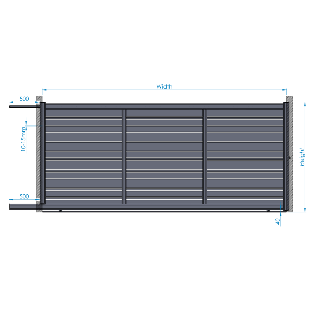 Slab Stacy Contemporary Sliding Driveway Gates | Aluminium Electric Gates specification