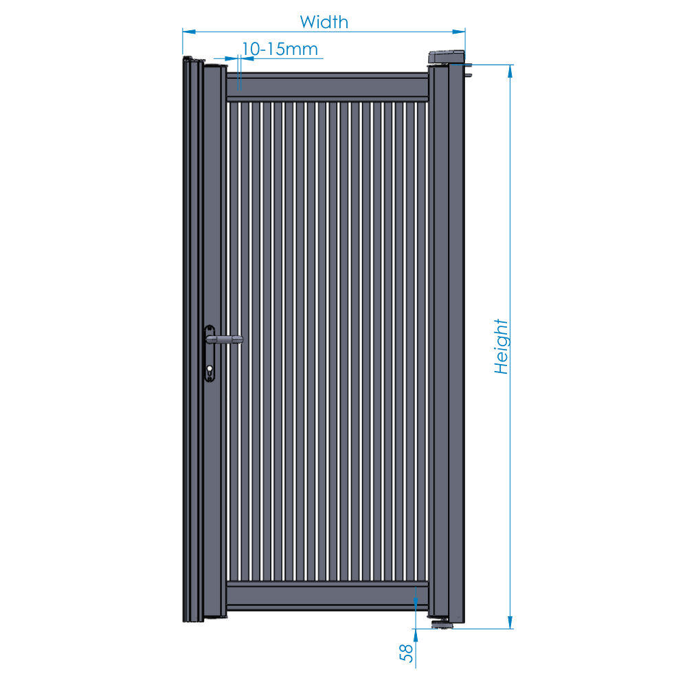 Slab Tania Sleek Aluminium Side Gate specification