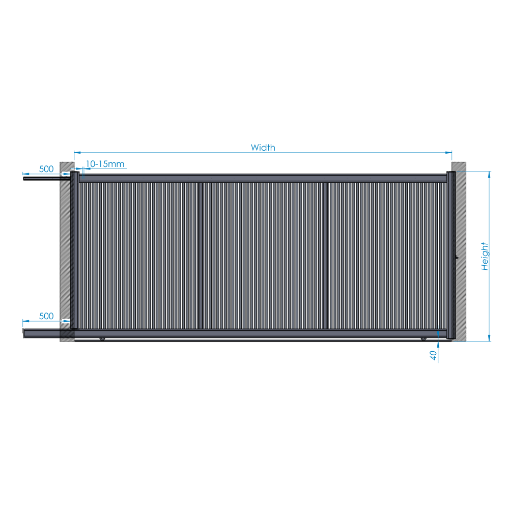 Slab Tania Sleek Sliding Driveway Gates | Aluminium  specification