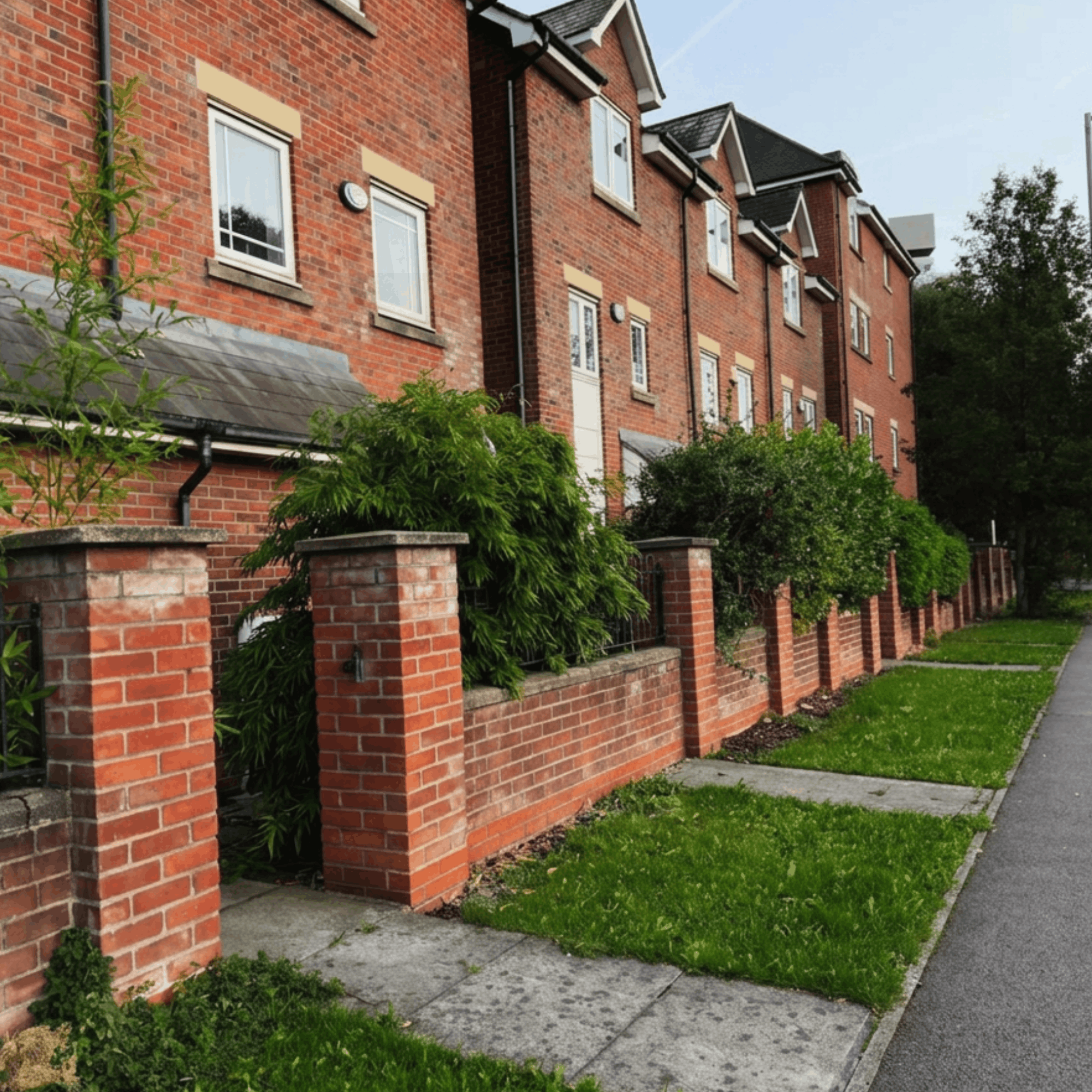 street with london houses and gates